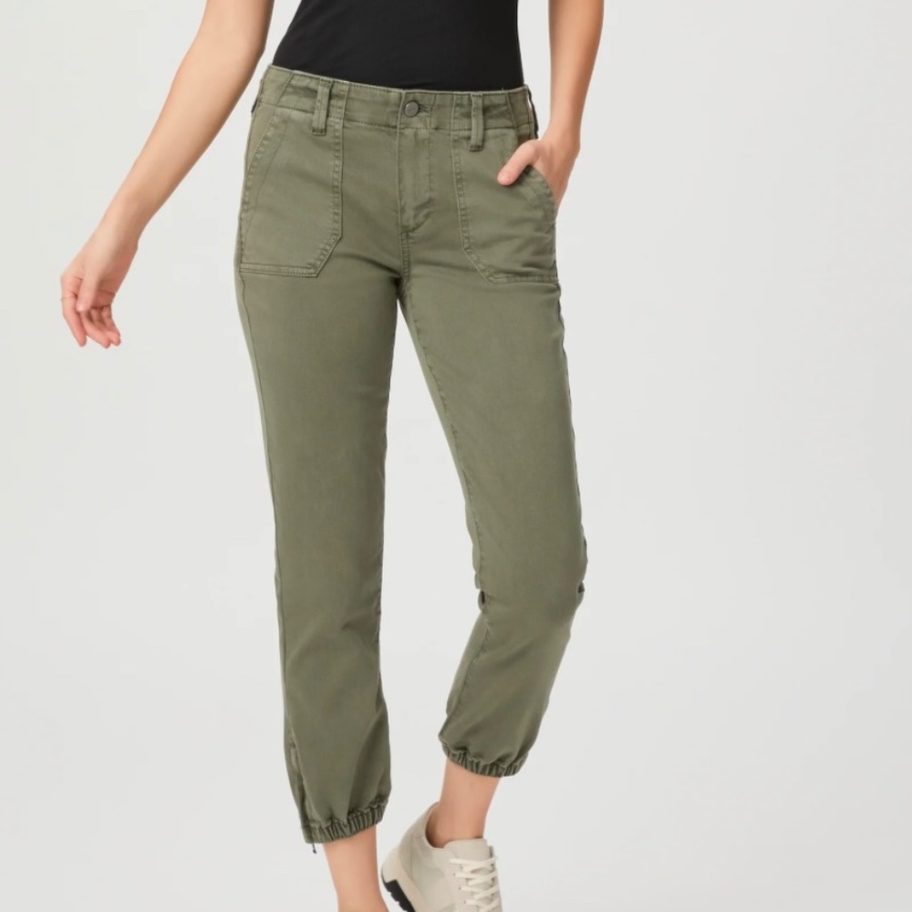 PAIGE Olive Green Cargo Jogger Pants